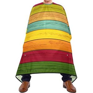 Kapper Cape 140x168cm, Houten Gekleurde Strepen Kappers Jurk Verstelbare Kappers Cape Duurzame Salon Kapper Cape, Voor Kinderen, Salon, Verven Styling
