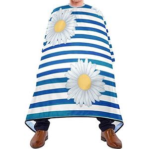 Kapper Cape 140x168cm, Blauw Gestreepte Madeliefje Kappers Cape Grote Haar Snijden Jurk Unisex Kapper Jurk, Voor het verven Styling, Mannen, Vrouw