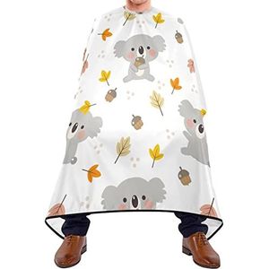 Kapper Cape 140x168 cm, Cartoon Koala Kappers Cape met kliksluiting of haak Haar Knipjurk Verstelbare kappersjurk, voor haarstyling, verven styling, kappers