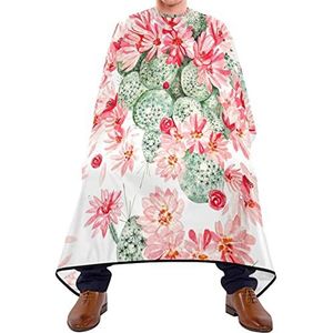 Haar snijden schort 140x168cm, mooie aquarel cactus professionele salon cape met kliksluiting of haak haar gesneden cape waterdichte haarsnijjurk, voor salon, kappers, kinderen