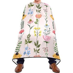 Kapper Cape 140x168cm, Aquarel Bloemen Haar Cut Cape Grote Kappers Snijjurk Verstelbare Salon Kapper Cape, Voor Haar Styling, Salon, Mannen