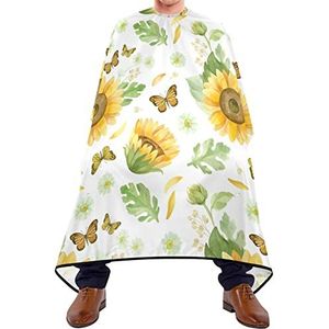 Haar knippen schort 140x168cm, vlinder zonnebloem kappers cape verstelbare professionele salon cape unisex kappers snijden jurk, voor haar styling, vrouw, verven styling