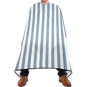 Haarknipschort 140x168 cm, blauw witte strepen kappers cape unisex haarknipjurk zachte kappersjurk, voor kinderen, mannen, kapperszaak
