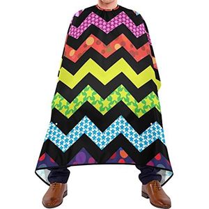 Haarknipschort 140 x 168 cm, kleurrijke gestreepte kappersjurk, uniseks, professionele kapsalon, cape, zachte haarsnijjurk, voor kapperszaken, verven styling, volwassenen