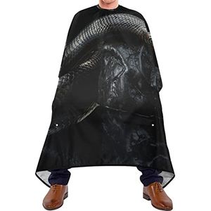 Haarknipschort 140 x 168 cm, zwarte slangenkap, kapper, duurzame kappers, cape, verstelbare kappersjurk, voor kinderen, salon, volwassenen