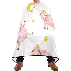 Kapper Cape 140x168cm, Roze Schapen Patroon Kappers Cape Duurzaam Haar Snijjurk Grote Kappers Schort, Voor Kapperszaken, Vrouw, Verven Styling