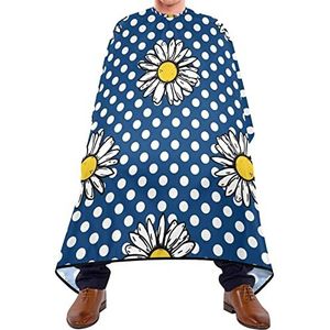 Kapper Cape 140x168cm, Daisy Bloem En Polka Dots Blauw Haar Styling Cape Grote Kappers Cape Zachte Kapper Jurk, Voor Volwassenen, Vrouw, Kappers