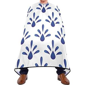 Haar snijden schort 140x168cm, blauw wit blad professionele salon cape grote salon kapper cape duurzaam haar snijden jurk, voor haar styling, mannen, vrouw