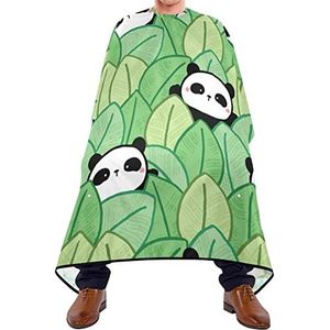 Kapper Cape 140x168cm, Leuke Panda In Bladeren Kappers Cape Unisex Haar Gesneden Cape Grote Kappers Schort, voor het verven Styling, Kinderen, Volwassenen