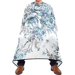 Kapper Cape 140x168cm, Wild Flower Wit Haar Styling Cape Unisex Kappers Cape Verstelbare Salon Kapper Cape, Voor Kappers, Volwassenen, Haar Styling