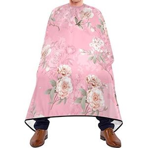 Kapper Cape 140x168cm, bloem textuur roze kapper jurk grote kappers cape met kliksluiting of haak haar knippen jurk, voor volwassenen, kinderen, verven styling