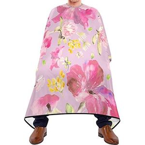 Haar Snijden Schort 140x168cm, Petunia's Roze Haar Styling Cape Waterdichte Kappers Snijden Jurk Zachte Salon Kapper Cape, Voor Vrouwen, Mannen, Verven Styling