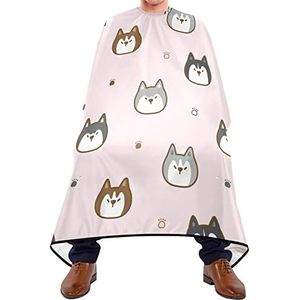 Kapper Cape 140x168cm, schattige hond kappers cape grote kappers schort met kliksluiting of haak kappersjurk, voor het verven styling, salon, haarstyling