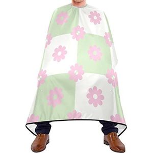 Haarknipschort 140 x 168 cm, roze bloemen kappersjurk, waterdichte kappersjurk, duurzame kappersjurk, voor kapperszaken, volwassenen, mannen