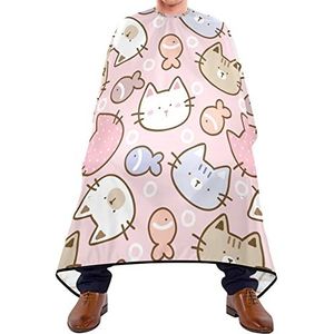 Kapper Cape 140x168cm, kat en vis kappers snijjurk grote salon kapper cape duurzame haarsnit cape, voor haarstyling, kapperszaken, mannen