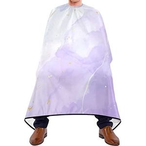 Haarknipschort 140 x 168 cm, marmeren textuur paarse salon kapper cape zachte kappersjurk unisex professionele saloncape, voor het verven styling, haarstyling, salon