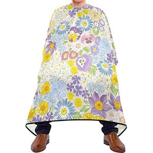 Haarknipschort 140 x 168 cm, bloeiende bloemen, kappersjurk, grote haarsnijjurk, verstelbare kappersjurk, voor kappers, kinderen, volwassenen