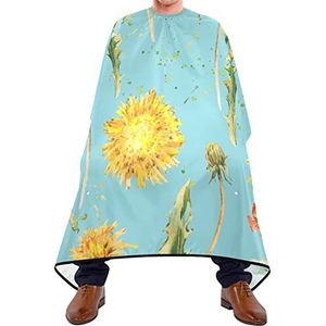 Haarknipschort 140 x 168 cm, geel paardenbloem blauw kappersschort unisex salon kapper cape waterdichte kappersjurk, voor kinderen, haarstyling, kapperszaak