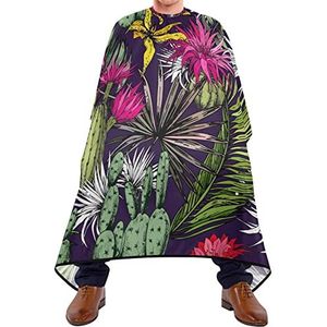 Kapper Cape 140x168cm, Tropische Cactussen Patroon Haar Cut Cape Unisex Haar Snijjurk Waterdichte Kappers Cape, Voor Mannen, Haar Styling, Kinderen