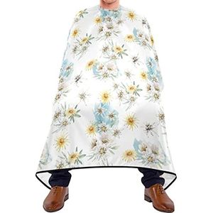 Haar knippen schort 140x168cm, aquarel bloem kappers schort duurzame haarstyling cape met kliksluiting of haak kappers cape, voor haar styling, mannen, verven styling