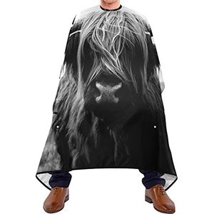 Haarknipschort 140 x 168 cm, Highland Cow Kappers Cape met Snap Sluiting Of Haak Haar Knipjurk Waterdichte Salon Kapper Cape, Voor Volwassenen, Haar Styling, Salon