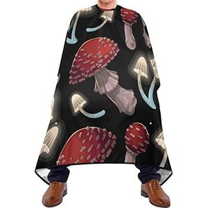 Haarknipschort 140 x 168 cm, gloeiende paddestoel kappers snijjurk verstelbare kappers cape unisex salon kapper cape, voor haarstyling, salon, mannen