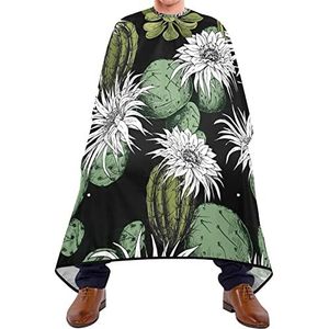Kapper Cape 140x168cm, Groene Cactus Zwarte Kapper Jurk Zachte Salon Kapper Cape Verstelbare Haar Styling Cape, Voor Kapperszaken, Haar Styling, Mannen