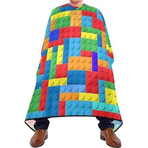 Haarknipschort 140 x 168 cm, bouwstenen haarsnit cape unisex professionele saloncape zachte kappersjurk voor volwassenen, kappers, haarstyling