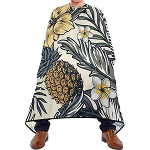 Kapmantel 140 x 168 cm, vintage ananas hibiscus kapper capes verstelbare professionele kappersjurk mode kapper cape, voor kapper shops en volwassenen