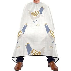 Haarknipschort 140 x 168 cm, boerderij hanen kappers cape grote haarsnijjurk met kliksluiting of haak kappersjurk, voor vrouwen, kinderen, mannen