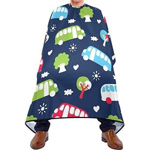 Kapper Cape 140x168cm, Bus Patroon Kappers Cape Unisex Professionele Salon Cape Waterdichte Haar Cut Cape, Voor Kapper, Salon, Haar Styling