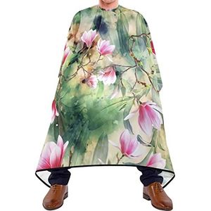 Haar knippen schort 140x168cm, roze bloem groen haar gesneden cape verstelbare kapper jurk grote kappers cape, voor volwassenen, mannen, haarstyling