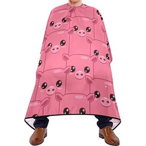 Haar knippen schort 140x168cm, roze schattig varken haar knippen jurk zachte salon kapper cape verstelbare kapper jurk, voor haar styling, kapperszaken, salon