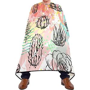 Haar knippen schort 140x168cm, kleurrijke cactus kappers jurk verstelbare kappers snijjurk waterdichte salon kapper cape, voor kapperszaken, haar styling, verven styling