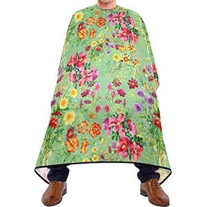 Kapper Cape 140x168cm, Wilde Bloemen Groene Kapper Jurk Zachte Salon Kapper Cape Grote Kappers Snijjurk, Voor Haar Styling, Mannen, Verven Styling