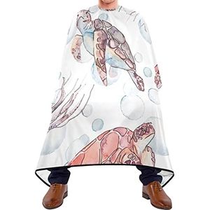 Haar knippen schort 140x168cm, Schildpad Kwallen Kappers Cape Grote Haar Knipjurk Met Druksluiting Of Haak Haar Gesneden Cape, voor het verven Styling, Kapperszaken, Salon