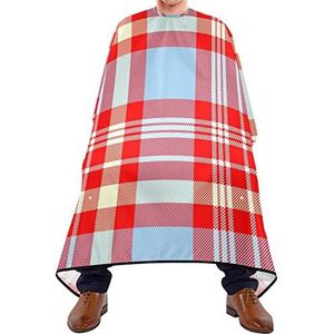 Haarknipschort 140 x 168 cm, rode tartan kappers snijjurk unisex professionele saloncape waterdichte haarstyling cape, voor salon, kinderen, volwassenen