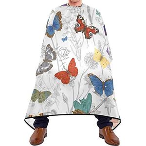 Kapper Cape 140x168cm, Vlinders Wilde Bloemen Haar Cut Cape Grote Kappers Cape Unisex Haar Knipjurk Voor Salon, Vrouw, Verven Styling