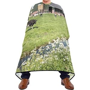Haar knippen schort 140 x 168 cm, landelijke boerderij koeien kappersjurk duurzame professionele salon cape met kliksluiting of haak kappers cape, voor haarstyling, verven styling, kapperszaken
