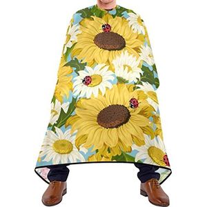 Kapper Cape 140x168cm, Zonnebloemen Haarstyling Cape Duurzame Professionele Salon Cape Grote Kappers Cape, Voor Volwassenen, Kapperszaken, Verven Styling