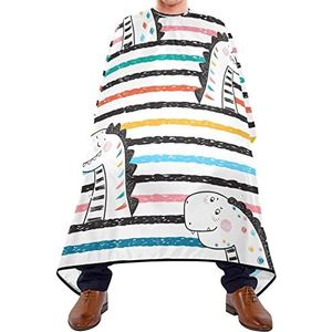 Kapper Cape 140x168cm, Cartoon Leuke Dinosaurussen Kappers Jurk Grote Haar Knipjurk Met Druksluiting Of Haak Haarstyling Cape, Voor Haar Styling, Salon, Mannen