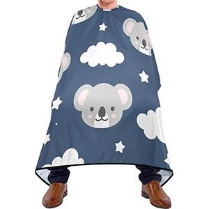 Haar knippen schort 140x168cm, schattige wolk koala kappers jas zachte kappers snijjurk grote professionele salon cape, voor vrouwen, mannen, verven styling