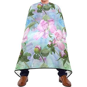 Kapper Cape 140x168cm, Pioen Bloemen Aquarel Professionele Salon Cape Unisex Kappers Cape Grote Haar Snijjurk, Voor Haar Styling, Kappers, Mannen