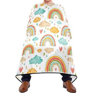 Haar knippen schort 140x168cm, Aquarel Rainbow Hair Cut Cape Grote Kappers Jurk Zachte Kappers Snijden Toga, Voor Haar Styling, Verven Styling, Kappers