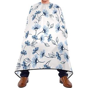 Haar knippen schort 140x168cm, blauwe bloemen haar knippen jurk grote haar gesneden cape waterdichte kappers jurk, voor verven styling, kappers, haarstyling