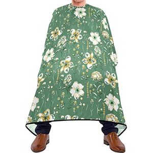 Haar knippen schort 140x168cm, groene wilde bloemen professionele salon cape grote kappersjurk verstelbare haar snijden jurk, voor salon, verven styling, vrouw