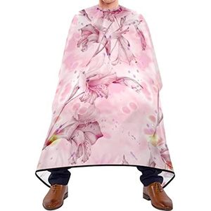 Kapper Cape 140x168cm, Gladiolen Bloemen Roze Kappers Cape Verstelbare Haar Knipjurk Zacht Haar Gesneden Cape, Voor Haar Styling, Verven Styling, Mannen