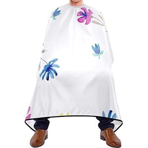 Kapper Cape 140x168cm, Roze En Blauwe Bloemen Kappers Cape Verstelbare Haar Snijden Jurk Unisex Kappers Toga, Voor Haar Styling, Kinderen, Verven Styling