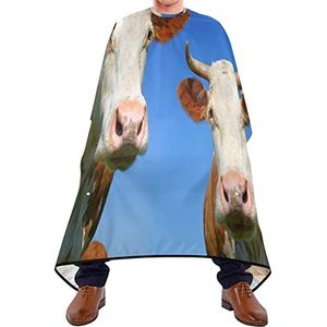 Haar knippen schort 140x168cm, boerderij koeien professionele salon cape unisex kappers jas zachte kappers snijden jurk, voor haar styling, mannen, verven styling