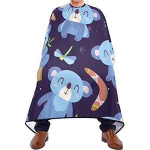 Haar knippen schort 140x168cm, Cartoon Koala Blauw Haar Styling Cape Unisex Salon Kapper Cape Zachte Kapper Jurk, Voor Verven Styling, Volwassenen, Kapper Winkels